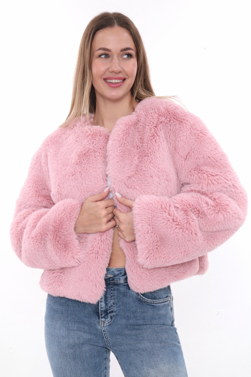 Miela Pembe Kürk Ceket
