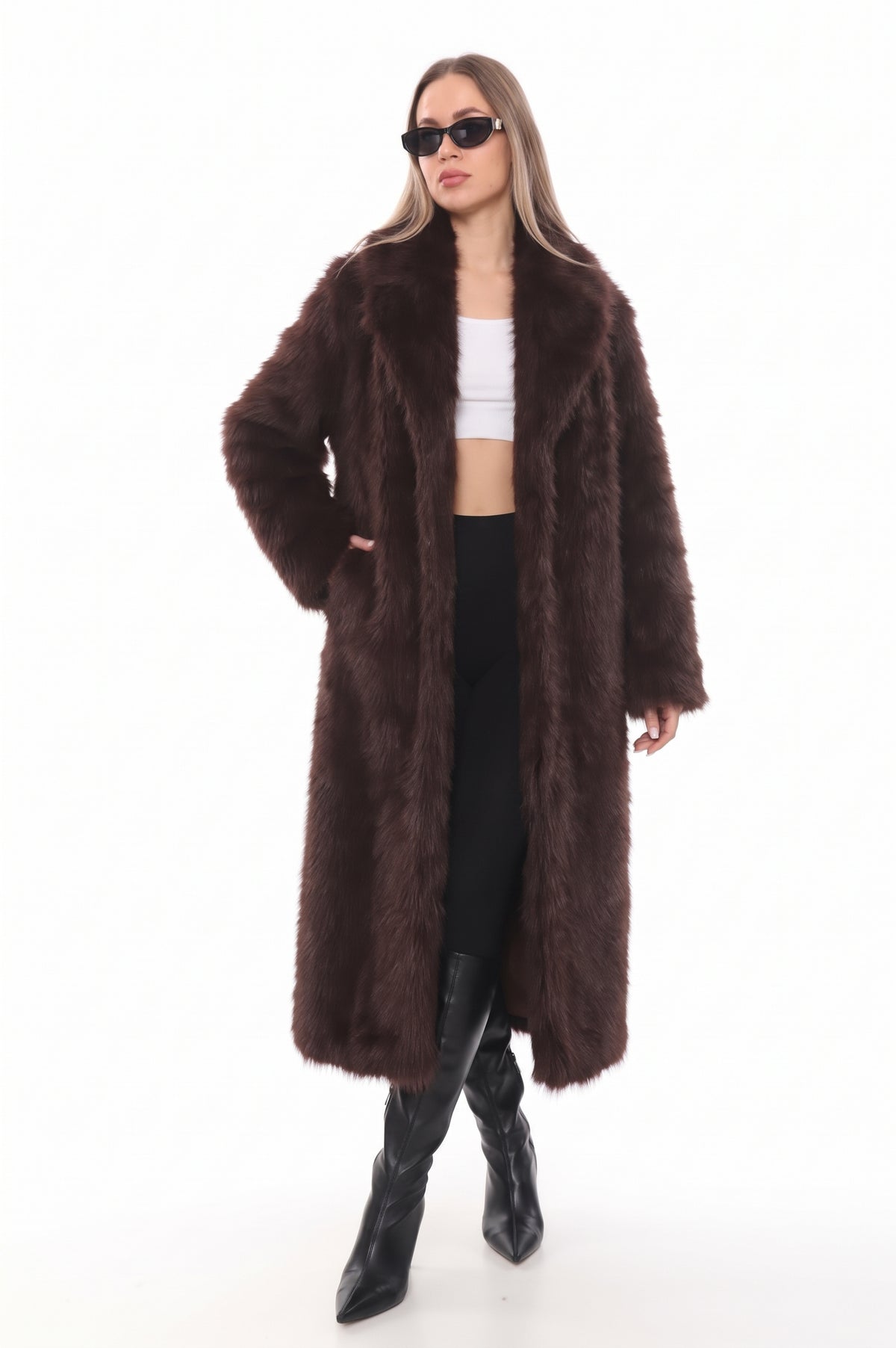 Sable Elegance Faux Fur Coat