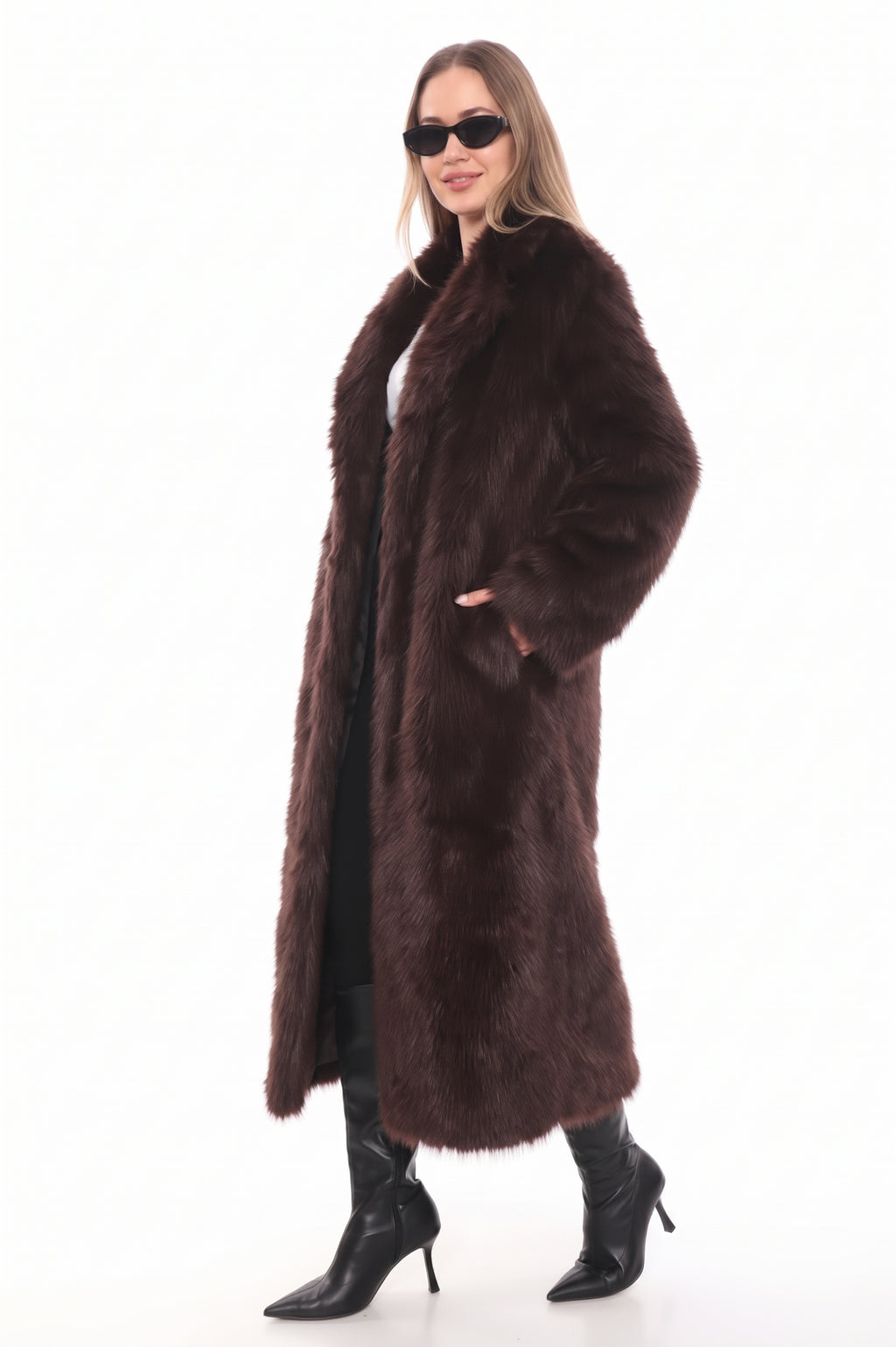 Sable Elegance Faux Fur Coat