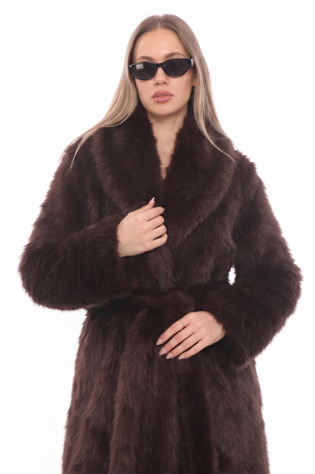 Sable Elegance Faux Fur Coat