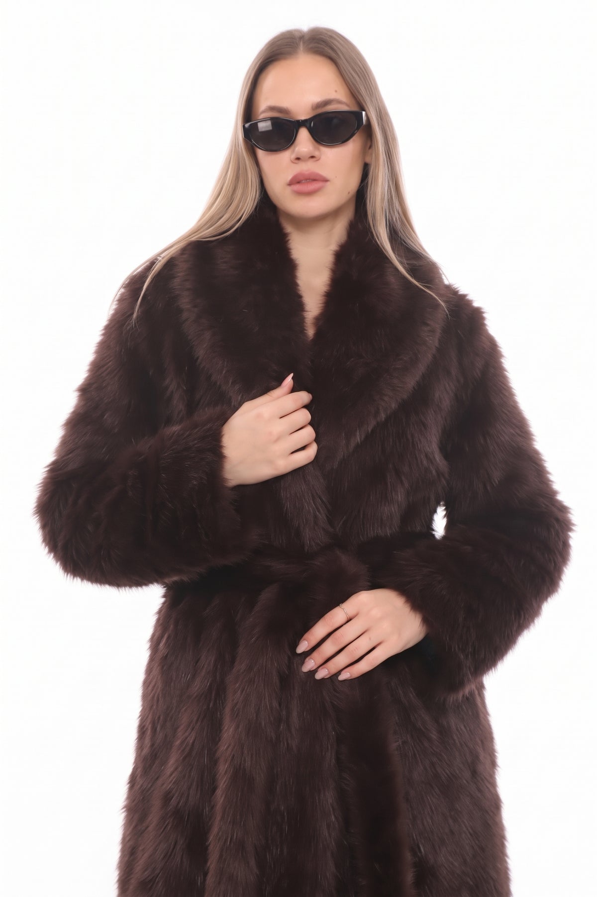 Sable Elegance Faux Fur Coat