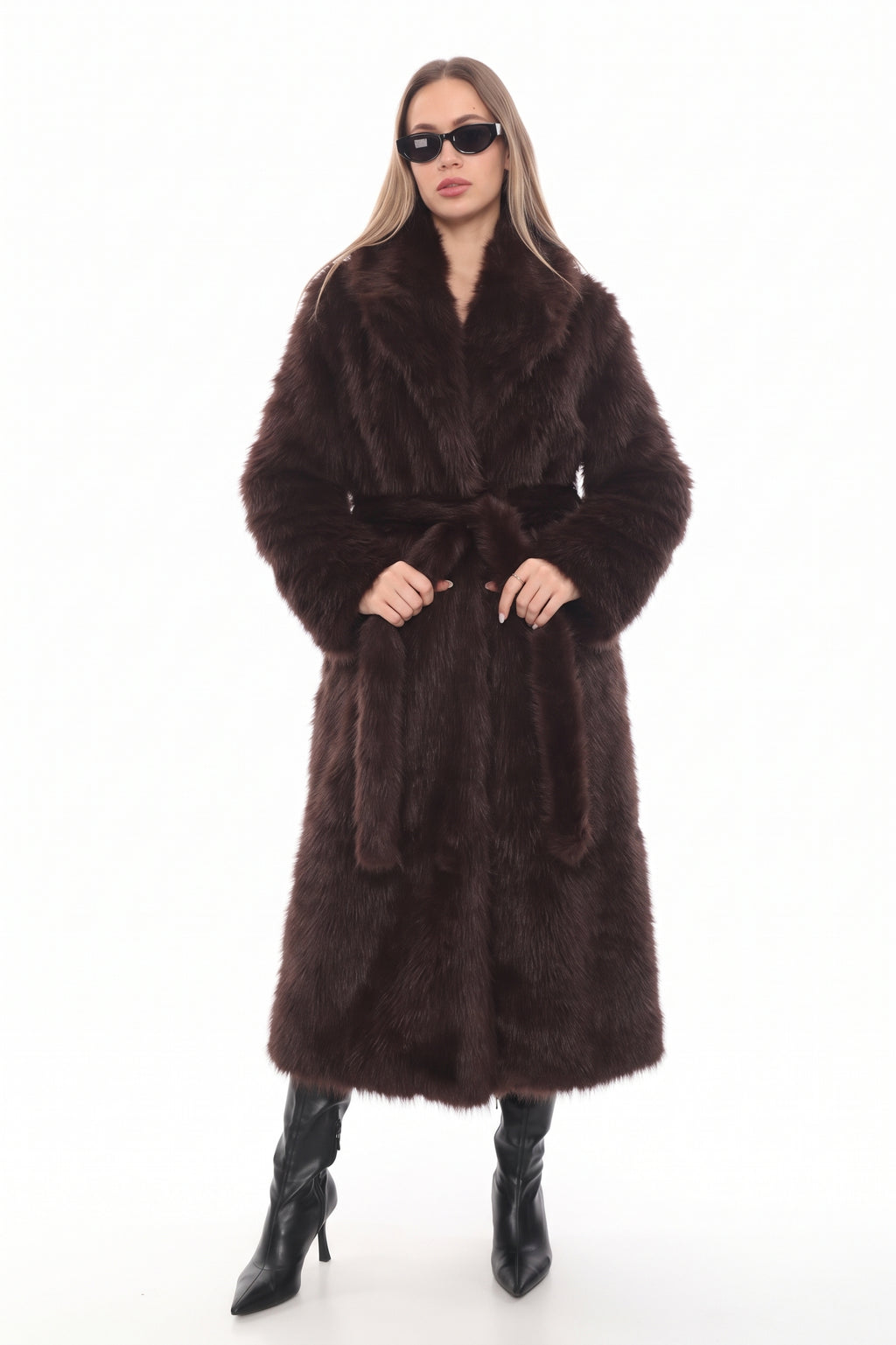 Sable Elegance Faux Fur Coat