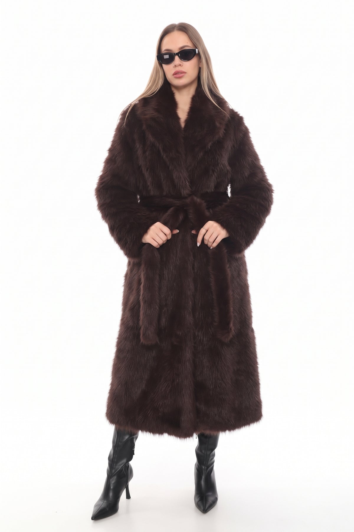 Sable Elegance Faux Fur Coat