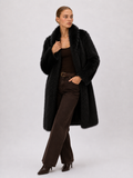 Velours Noir Faux Fur Coat