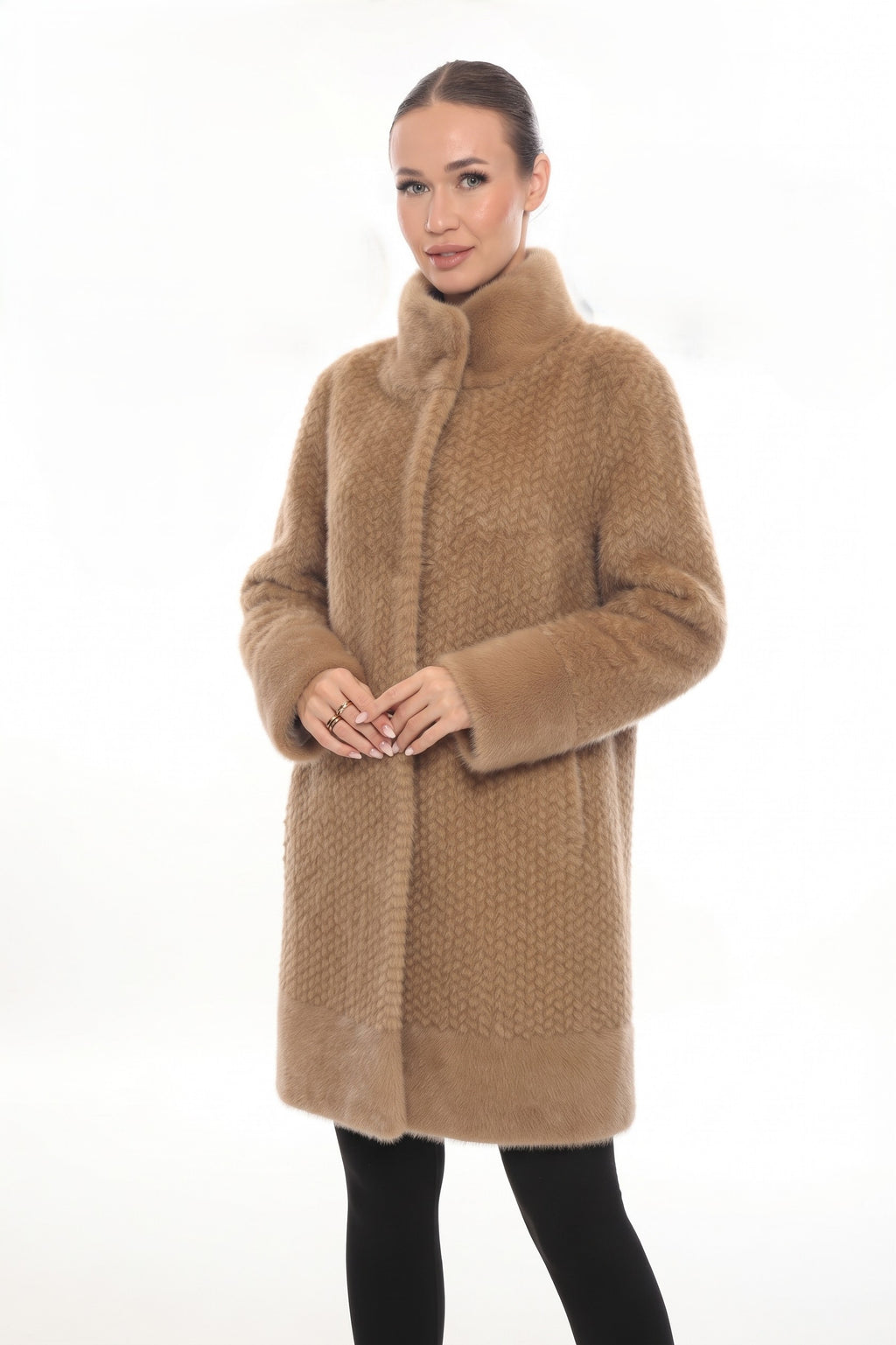 Camel Faux Mink Coat