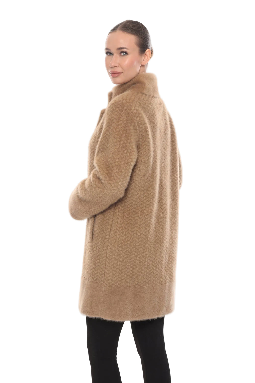Camel Faux Mink Coat
