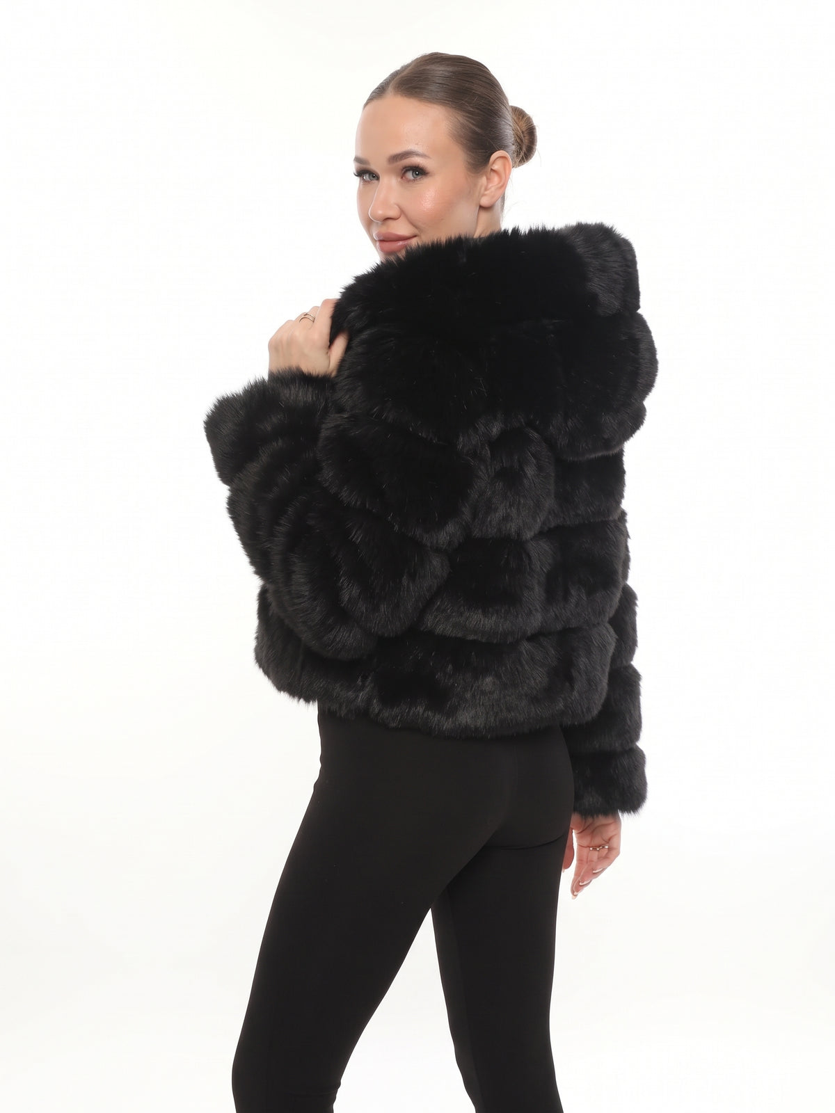 Noir Hood Faux Fur Jacket
