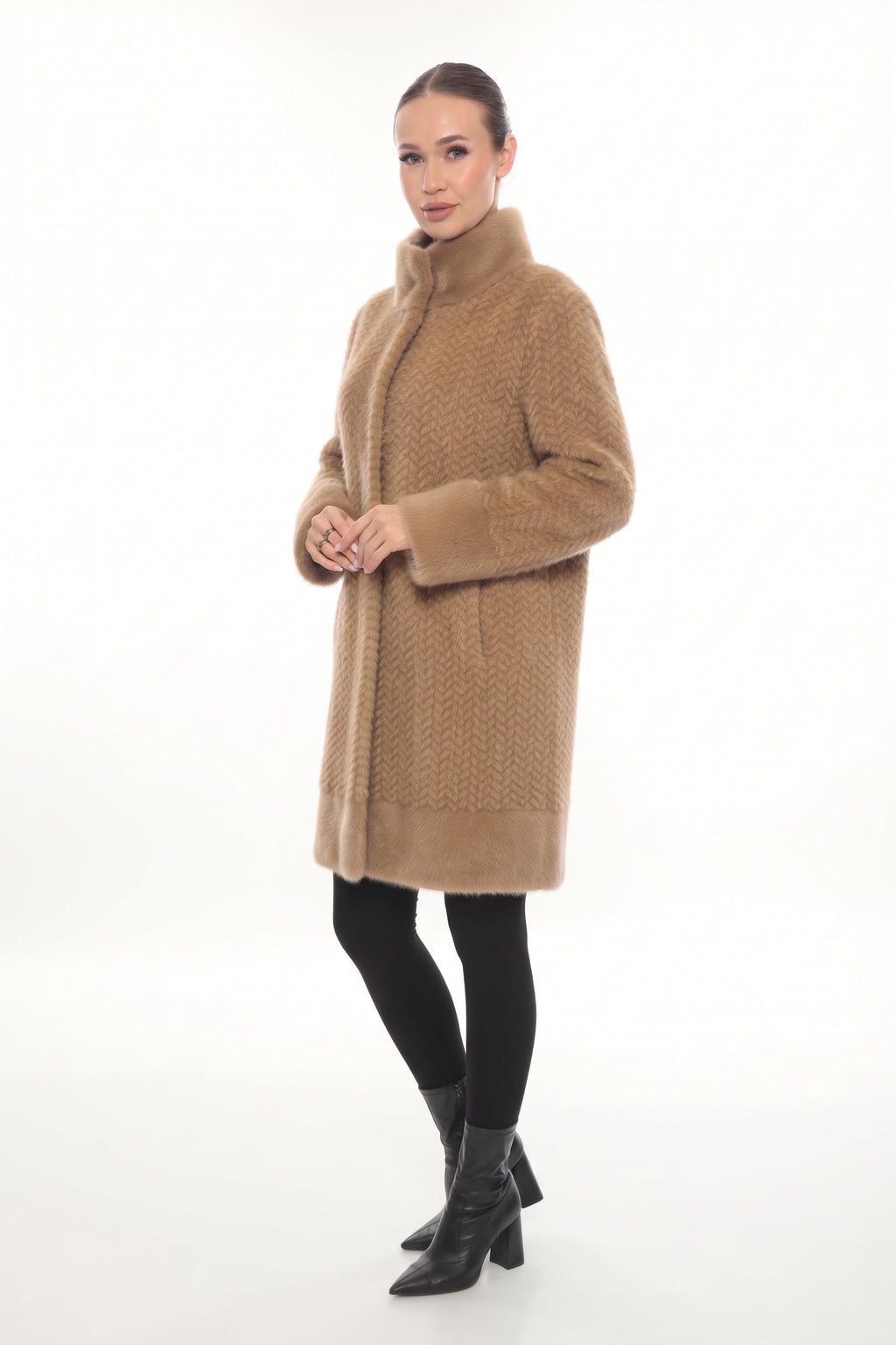 Camel Faux Mink Coat