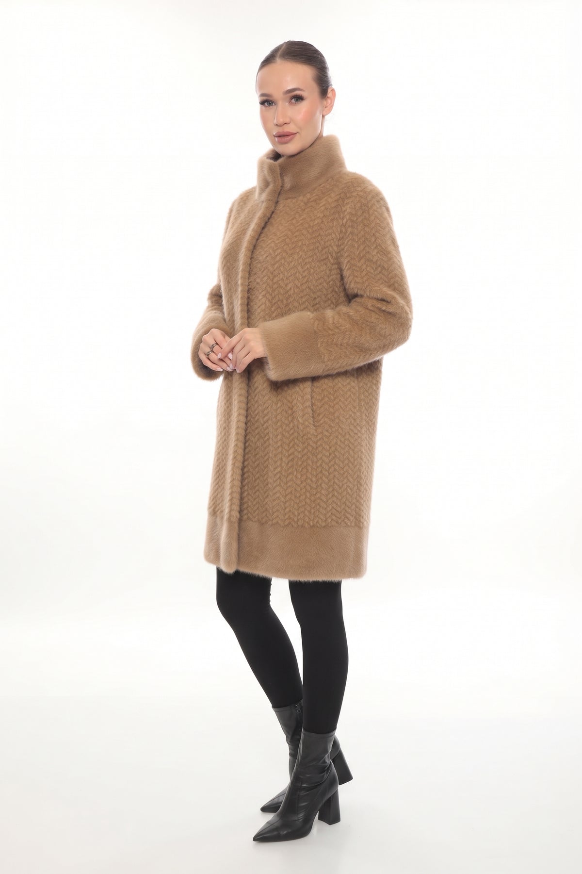Camel Faux Mink Coat