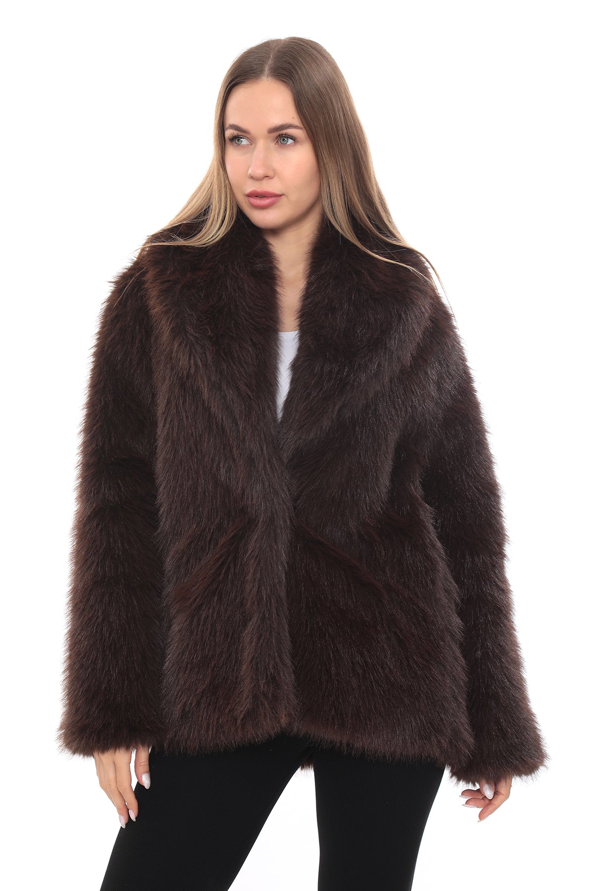 Serenite Oversize Acı Kahve Suni Kürk Ceket