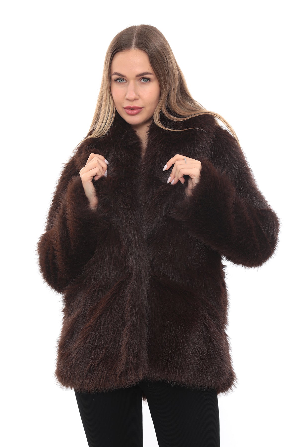Serenite Oversize Acı Kahve Suni Kürk Ceket