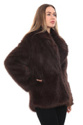 Serenite Oversize Bitter Coffee Faux Fur Jacket
