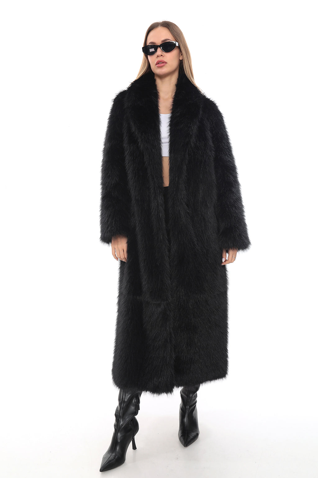Sable Élegance Faux Fur Jacket