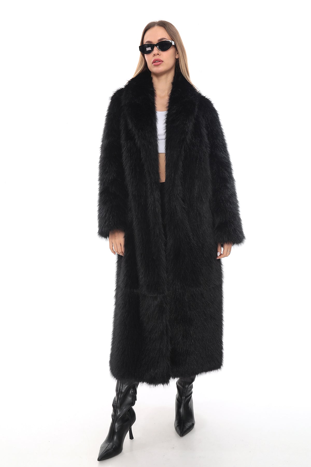 Sable Élegance Faux Fur Jacket