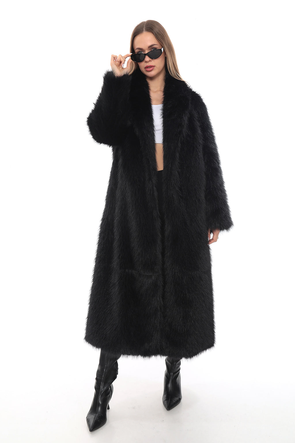 Sable Élegance Faux Fur Jacket