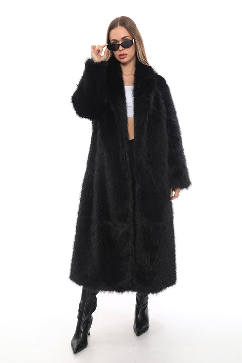 Sable Élegance Faux Fur Jacket