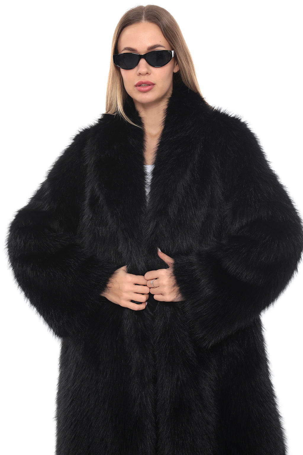 Sable Élegance Faux Fur Jacket