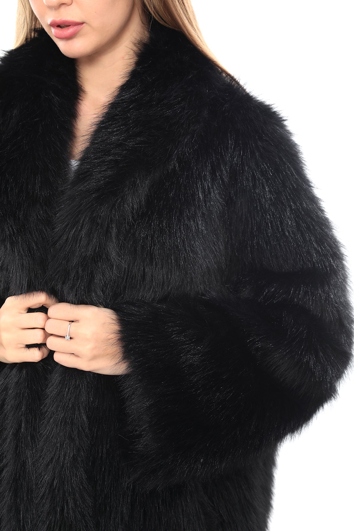 Sable Élegance Faux Fur Jacket