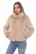 Granello Beige Faux Fur Jacket